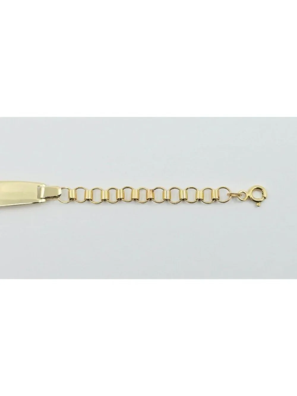 Unique 14K Karat Solid Yellow Gold Designer Baby Link ID Bracelet - 5.25